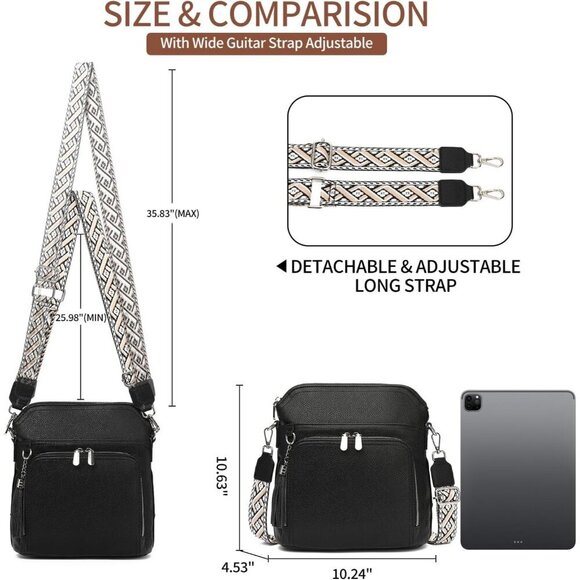Mundi Jacqui RFID Crossbody Wallet for Women, Vegan Leather  Women Crossbody Bag Leather Small Purses Wallets Travel Organizer